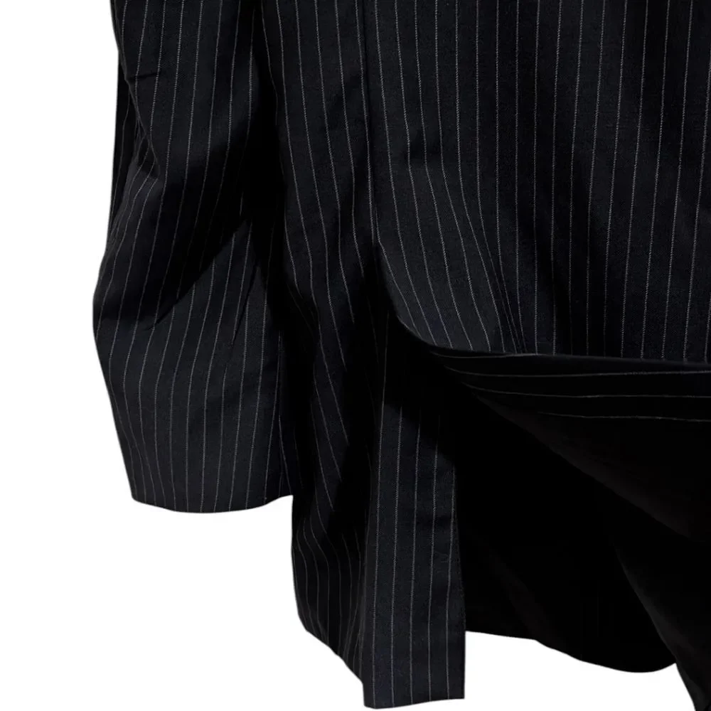 Burberry London Nordstrom Pinstripe Wool Suit Jacket Blazer Black 44L